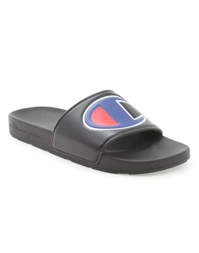 Big Kids039 Slide Sandals C Logo Black Kids Champion Lifestyle