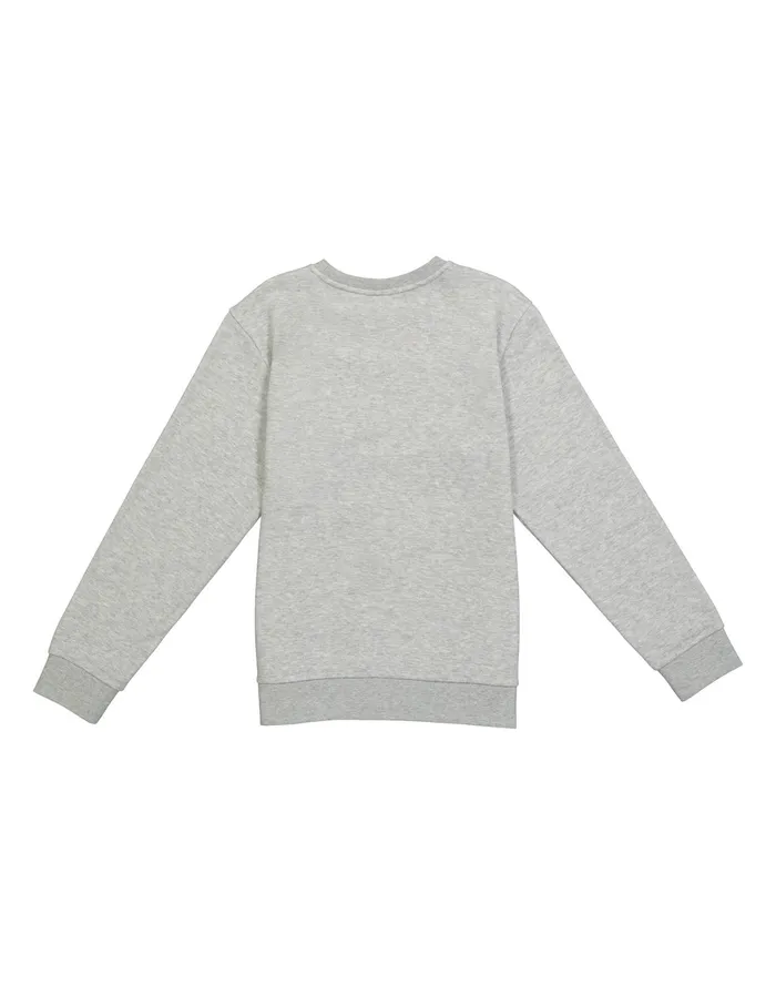 Big Kids Powerblend Crew Classic Script Logo Oxford Grey Heather Kids Champion Hoodies and Sweatshirts
