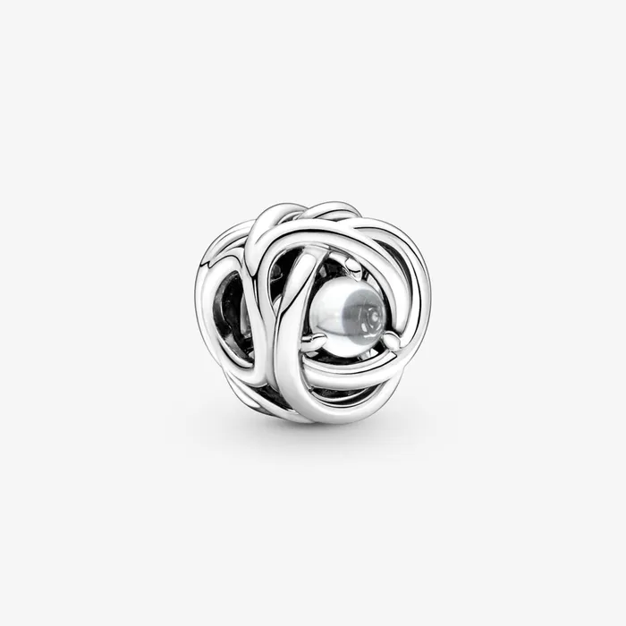 Birthstone Charms Women Pandora April Birthstone Eternity Circle Charm Clear