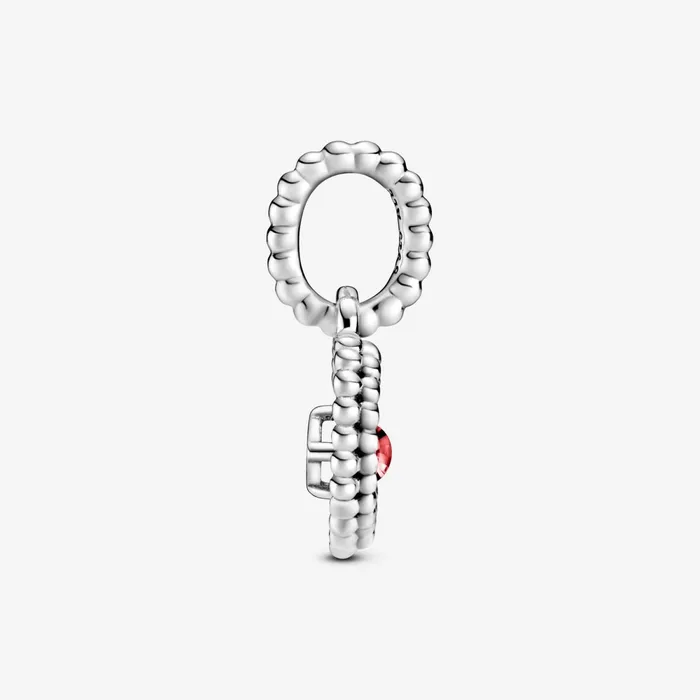 Birthstone Charms Women Pandora July Birthstone Heart Dangle Charm Red