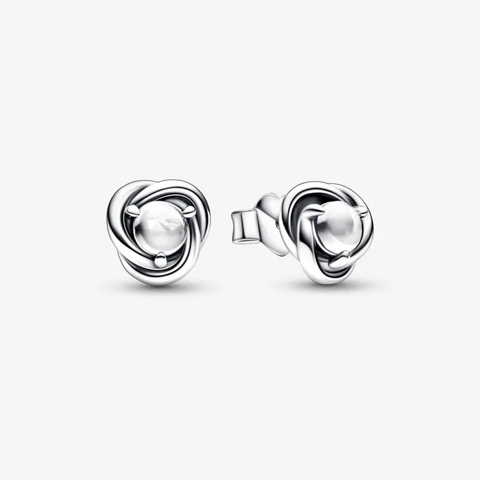 Birthstone Earrings Women Pandora April Birthstone Eternity Circle Stud Earrings Clear