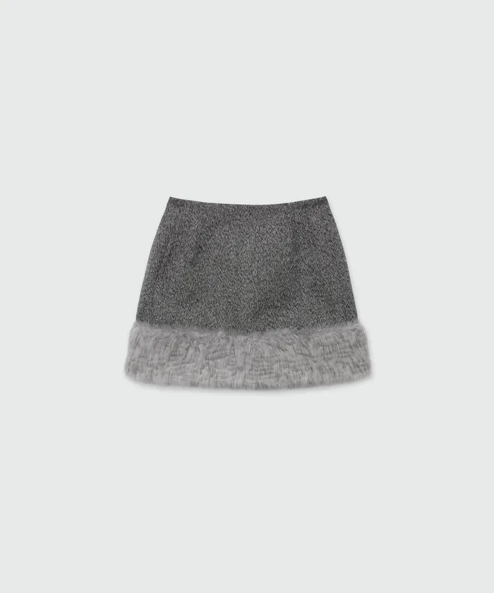 Blended Wool Miniskirt With FauxFur Women MSGM Skirts