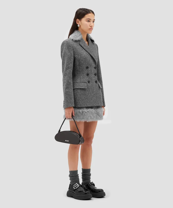 Blended Wool Miniskirt With FauxFur Women MSGM Skirts