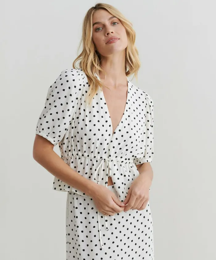 Blouses Women Jenni Kayne Sawyer Blouse Ivory Dot
