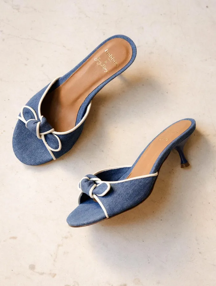 Bobbies Heeled Sandals Sophia Stone Denim 8211 Women
