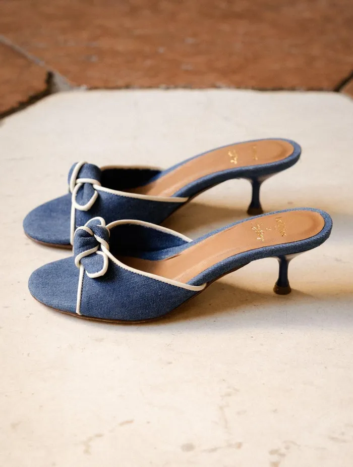Bobbies Heeled Sandals Sophia Stone Denim 8211 Women