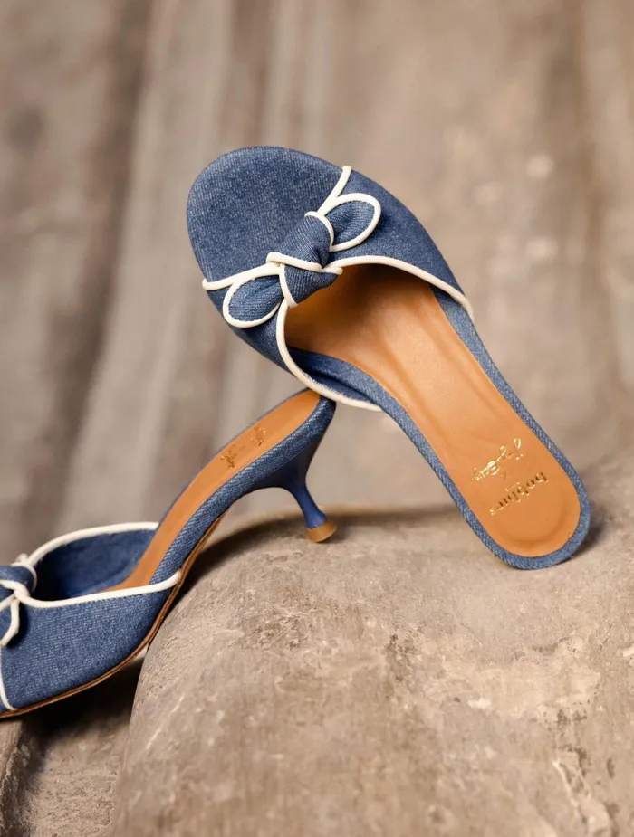 Bobbies Heeled Sandals Sophia Stone Denim 8211 Women