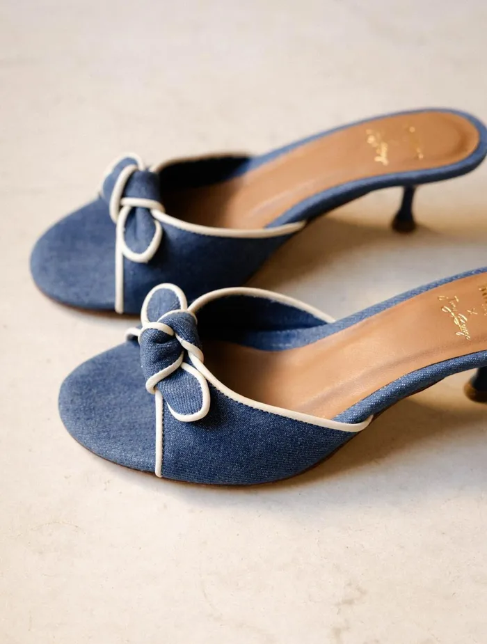 Bobbies Heeled Sandals Sophia Stone Denim 8211 Women