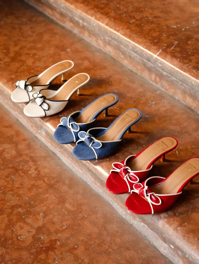 Bobbies Heeled Sandals Sophia Stone Denim 8211 Women