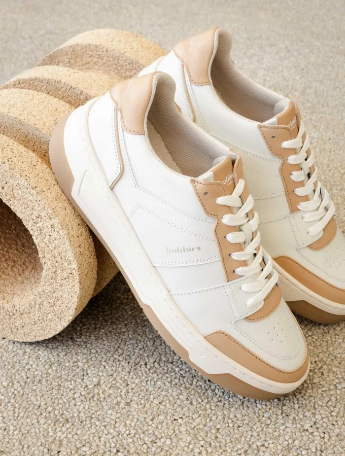 Bobbies Sneakers Miley Off White and Toffee 8211 Women