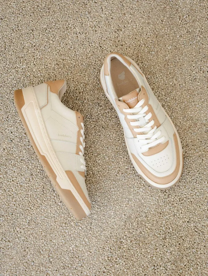 Bobbies Sneakers Miley Off White and Toffee 8211 Women