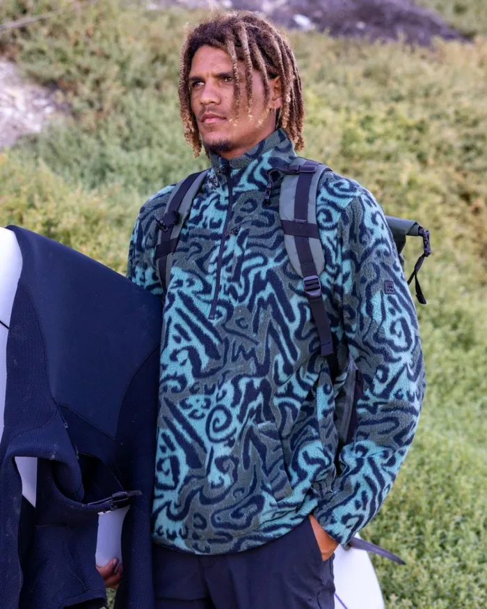 Boundary HalfZip Mock Neck Fleece Camo Men Billabong Hoodies and Fleece