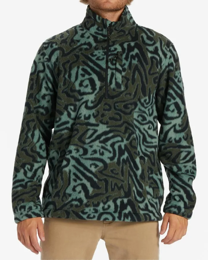 Boundary HalfZip Mock Neck Fleece Camo Men Billabong Hoodies and Fleece