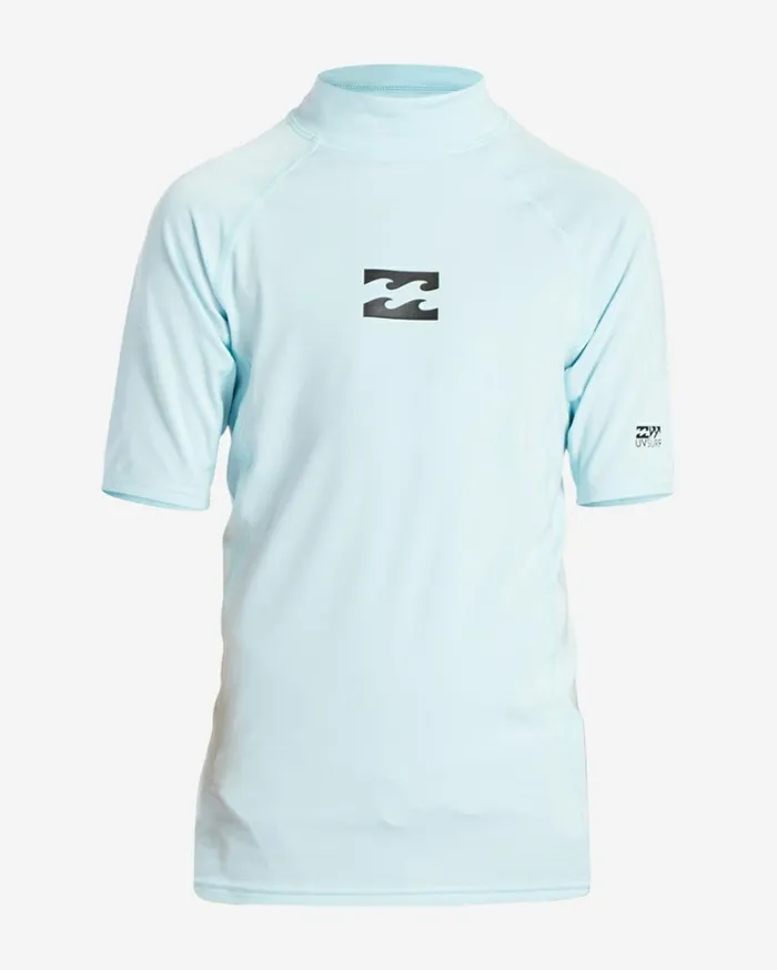 Boy039s 27 All Day Wave Performance Fit Short Sleeve Rashguard Coastal Kids Billabong Boys039 Rashguards and Surf Tees