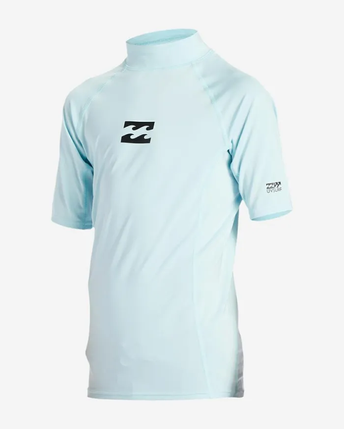 Boy039s 27 All Day Wave Performance Fit Short Sleeve Rashguard Coastal Kids Billabong Boys039 Rashguards and Surf Tees