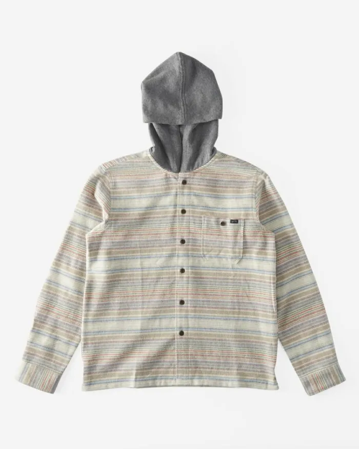 Boy039s Baja Hooded Flannel Shirt Oyster Kids Billabong Boys039 Shirts