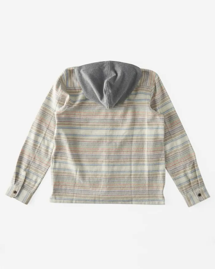 Boy039s Baja Hooded Flannel Shirt Oyster Kids Billabong Boys039 Shirts