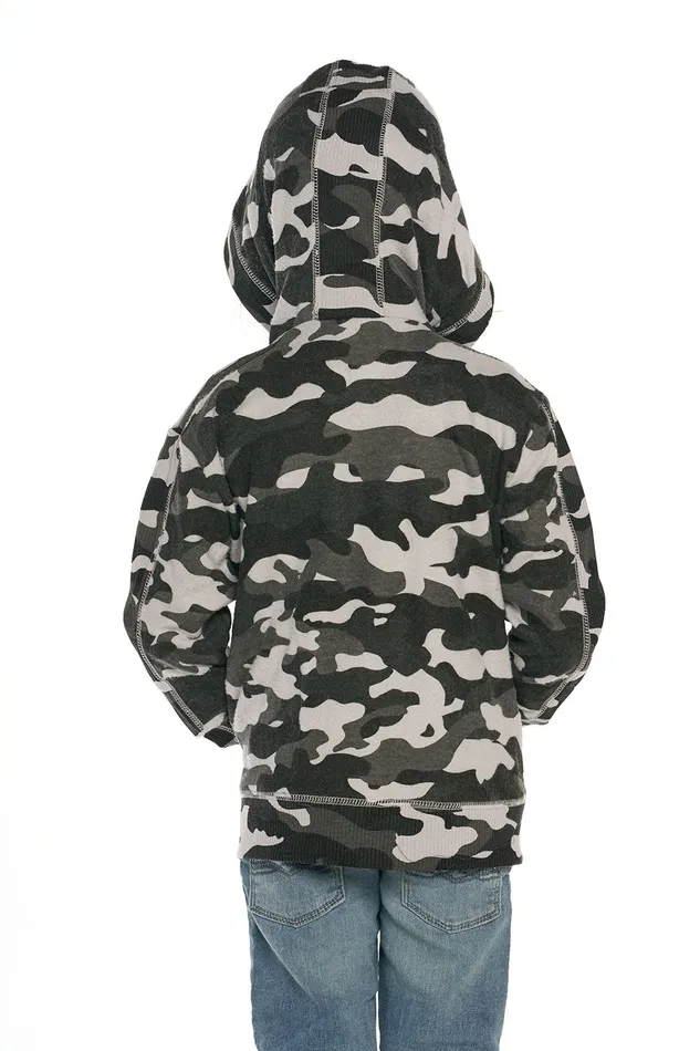 Boys Chaser Brand Rpet Bliss Knit Long Sleeve Paneled Zip Up Hoodie Dresses and Skirts