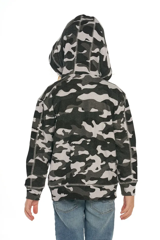 Boys Chaser Brand Rpet Bliss Knit Long Sleeve Paneled Zip Up Hoodie Dresses and Skirts