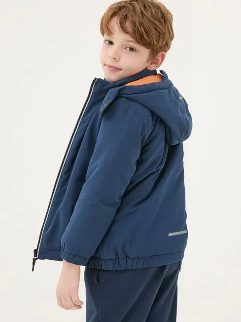 Boys Fatface Coats and Jackets Archie Navy Blue Hooded Padded Jacket
