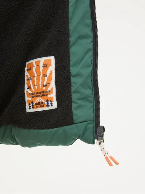 Boys Fatface Coats and Jackets Milo Green Hooded Padded Jacket