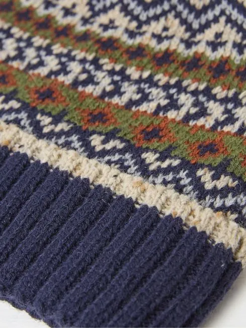 Boys Fatface Hats Gloves and Scarves Jacquard Navy Blue Bobble Hat Boys Fatface Hats Gloves and Scarves Jacquard Navy Blue Bobble Hat
