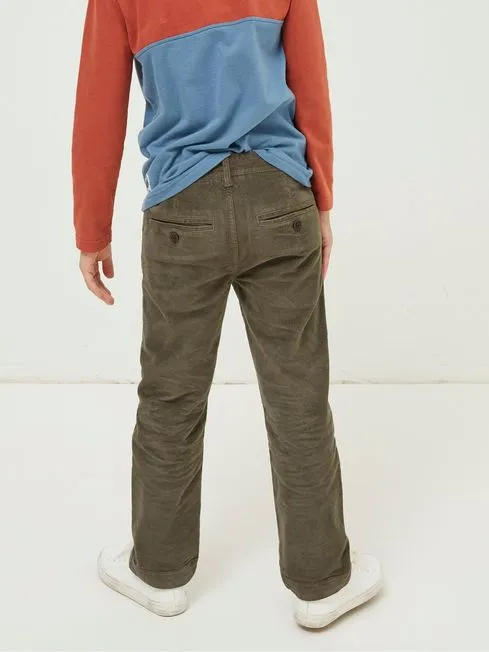 Boys Fatface Pants Jeans and Joggers Cord Green Trousers