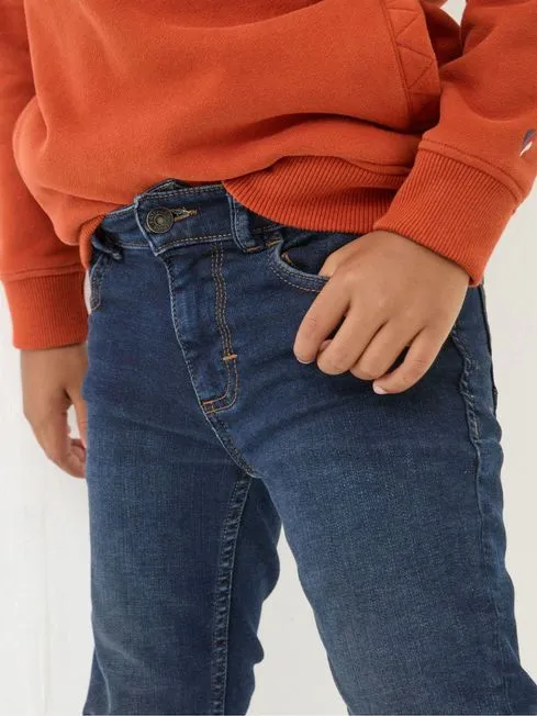 Boys Fatface Pants Jeans and Joggers Navy Blue Wash Tarka Stretch Slim Jeans