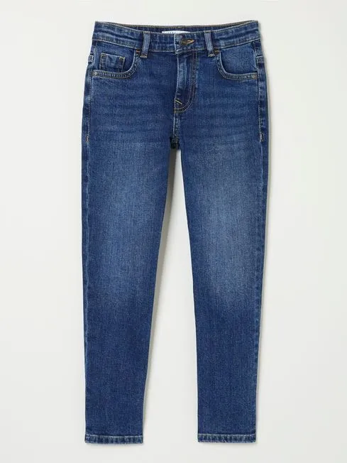 Boys Fatface Pants Jeans and Joggers Seth Mid Wash Blue Slim Jeans