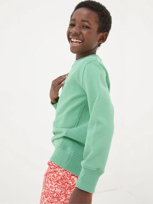 Boys Fatface Sweatshirts and Hoodies Enborne Green Crew Sweatshirt