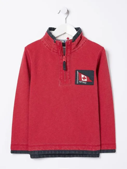 Boys Fatface Sweatshirts and Hoodies Mini Red US Airlie Sweater