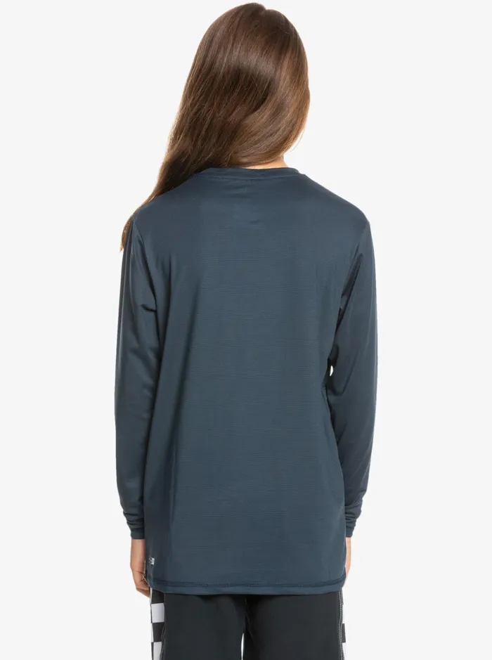 Boys Quiksilver Rashguards Boy039s 816 Heritage Heather Long Sleeve UPF 50 Surf TShirt Midnight Navy Heather Boys Quiksilver Rashguards Boy039s 816 Heritage Heather Long Sleeve UPF 50 Surf TShirt Midnight Navy Heather