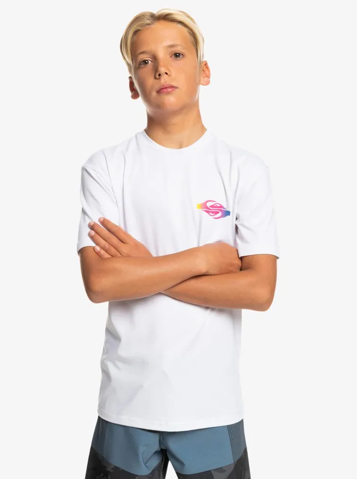 Boys Quiksilver Rashguards Boy039s 816 Radical Surf UPF 50 Surf TShirt White