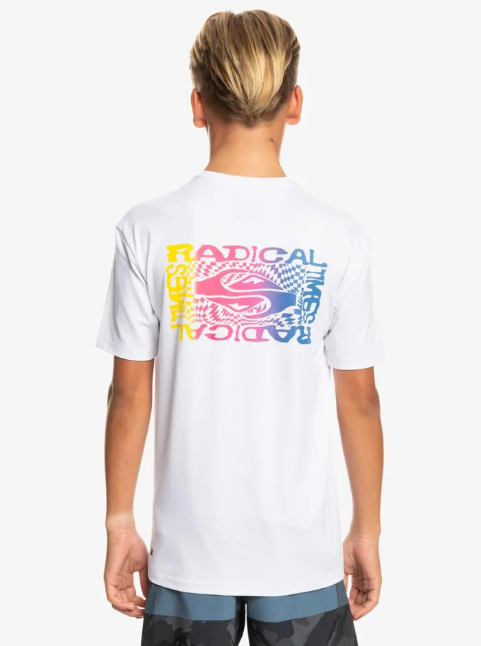 Boys Quiksilver Rashguards Boy039s 816 Radical Surf UPF 50 Surf TShirt White