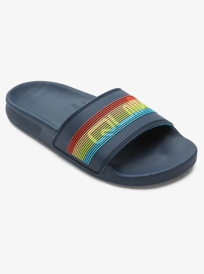 Boys Quiksilver Sandals Boy039s 816 Rivi Wordmark Slide Sandals Blue 2