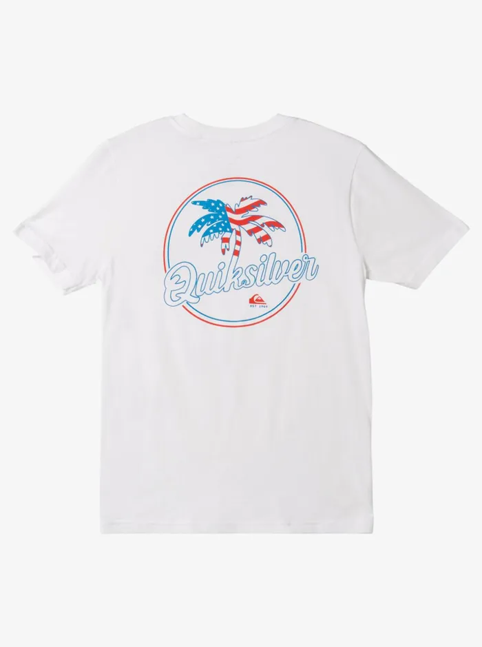 Boys Quiksilver Tees Boy039s 816 Palm Breezy TShirt White Boys Quiksilver Tees Boy039s 816 Palm Breezy TShirt White