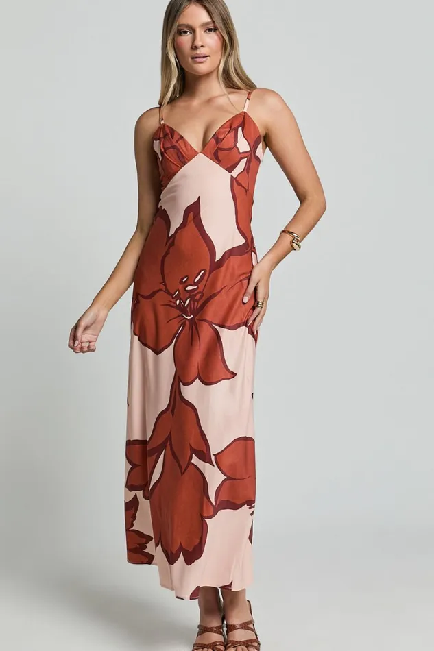 Brandi Midi Dress 8211 Pleated Bodice Bias Slip Dress Dress In Hazel Garden Print Women Showpo Dresses Brandi Midi Dress 8211 Pleated Bodice Bias Slip Dress Dress In Hazel Garden Print Women Showpo Dresses