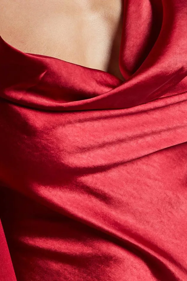 Brigette Maxi Dress 8211 Sleeveless Cowl Neck With Ribbon Detail Strap In Red Women Showpo Dresses