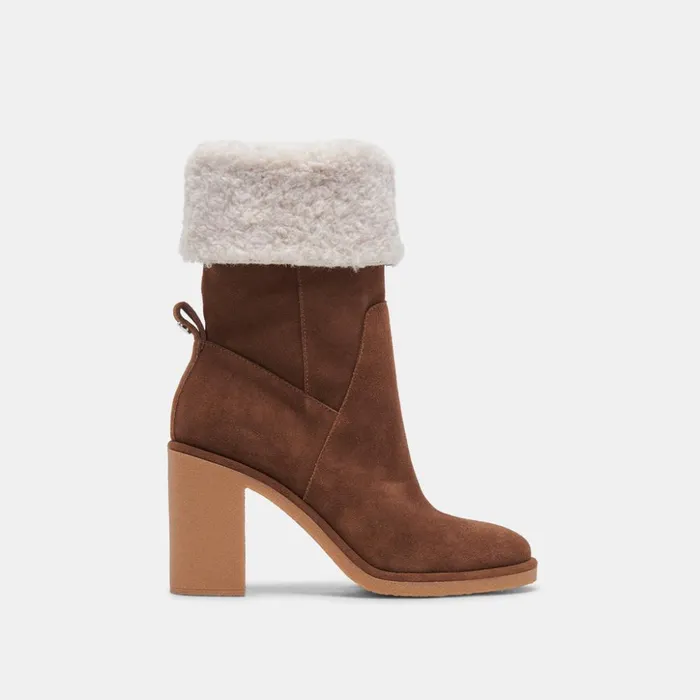 Caddie Plush Boots Cocoa Suede Women Dolce Vita Boots and Booties