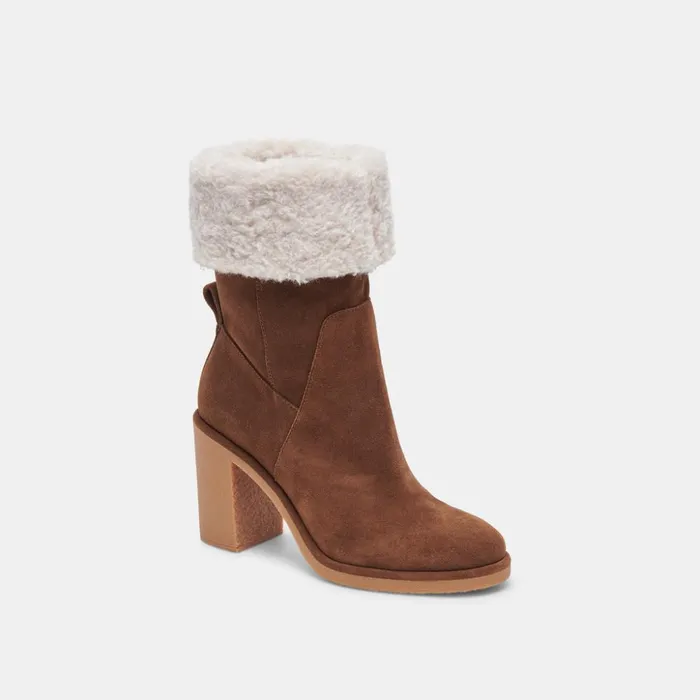 Caddie Plush Boots Cocoa Suede Women Dolce Vita Boots and Booties