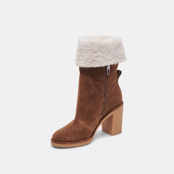 Caddie Plush Boots Cocoa Suede Women Dolce Vita Boots and Booties