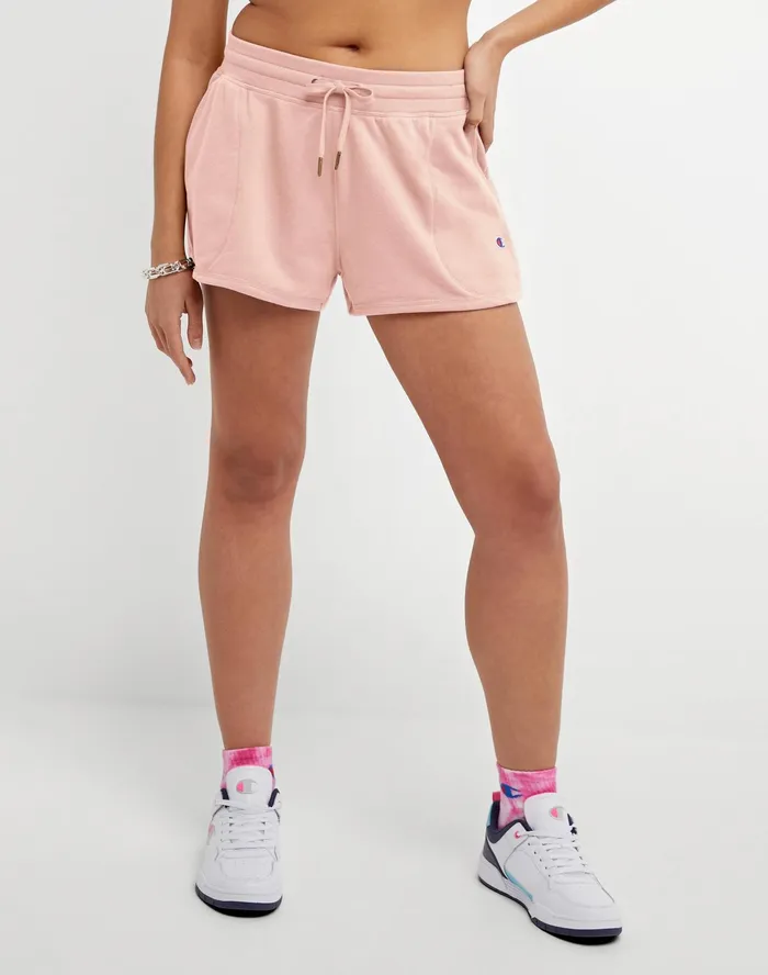 Campus French Terry Shorts C Logo 25034 Pale Blush Pink Women Champion Shorts