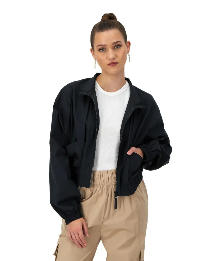 Campus ZipUp Jacket C Logo Black Women Champion Jackets