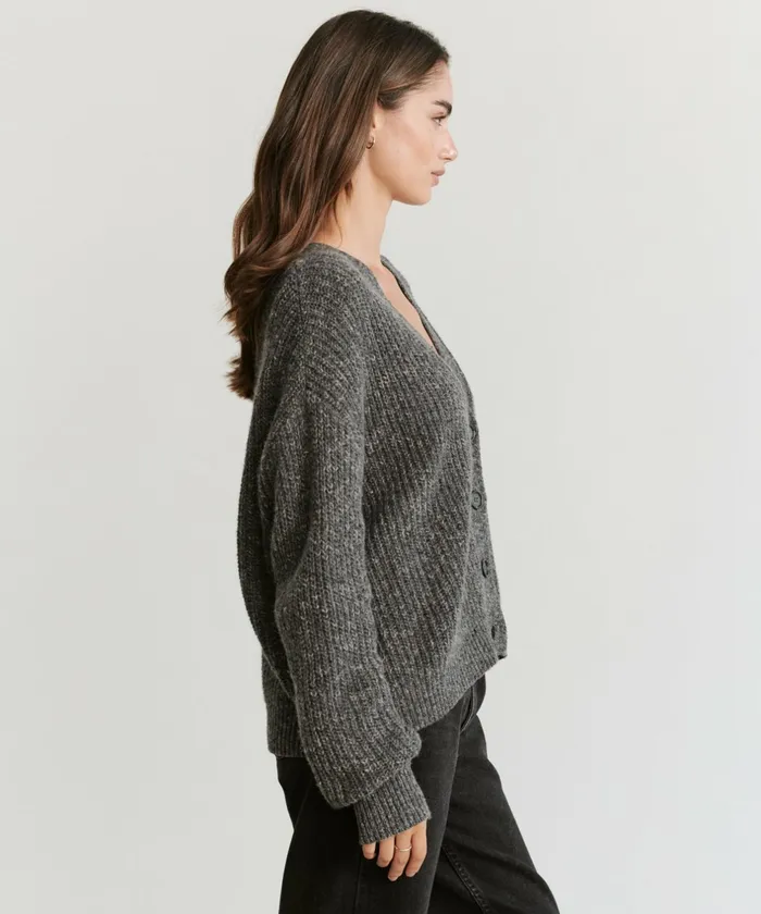 Cardigans Women Jenni Kayne Cropped Cashmere Cocoon Charcoal Charcoal