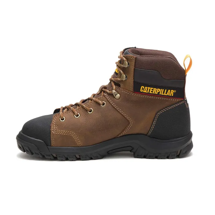 Cat Footwear Steel Toe Men039s Wellspring Waterproof Metatarsal Guard Steel Toe Work Boot Real Brown 8211 Men