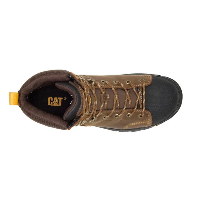 Cat Footwear Steel Toe Men039s Wellspring Waterproof Metatarsal Guard Steel Toe Work Boot Real Brown 8211 Men