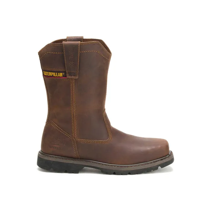 Cat Footwear Steel Toe Men039s Wellston Pull On Steel Toe Work Boot Dark Brown 8211 Men