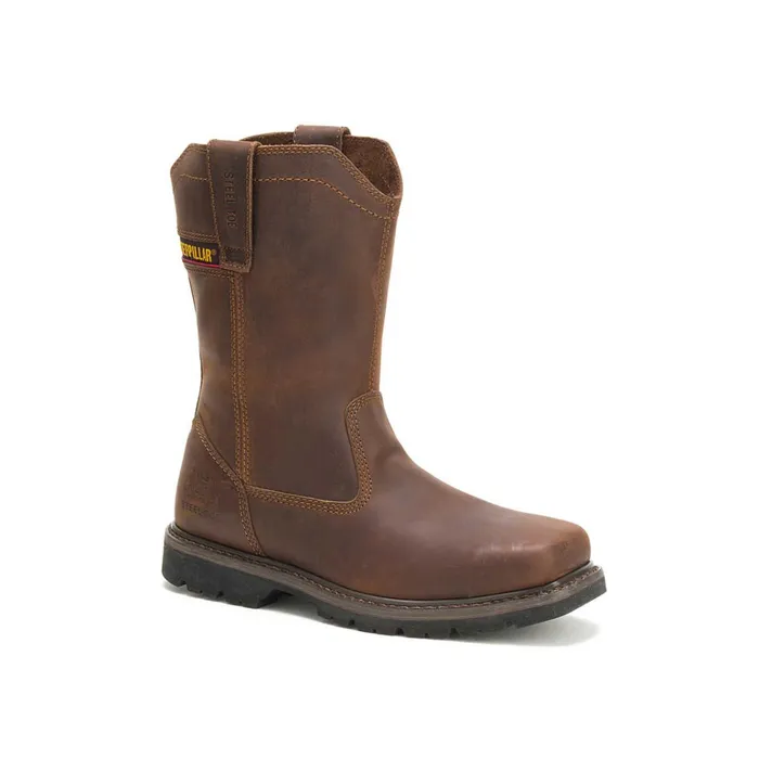 Cat Footwear Steel Toe Men039s Wellston Pull On Steel Toe Work Boot Dark Brown 8211 Men