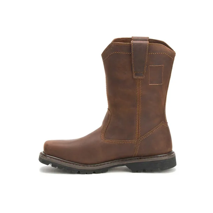 Cat Footwear Steel Toe Men039s Wellston Pull On Steel Toe Work Boot Dark Brown 8211 Men