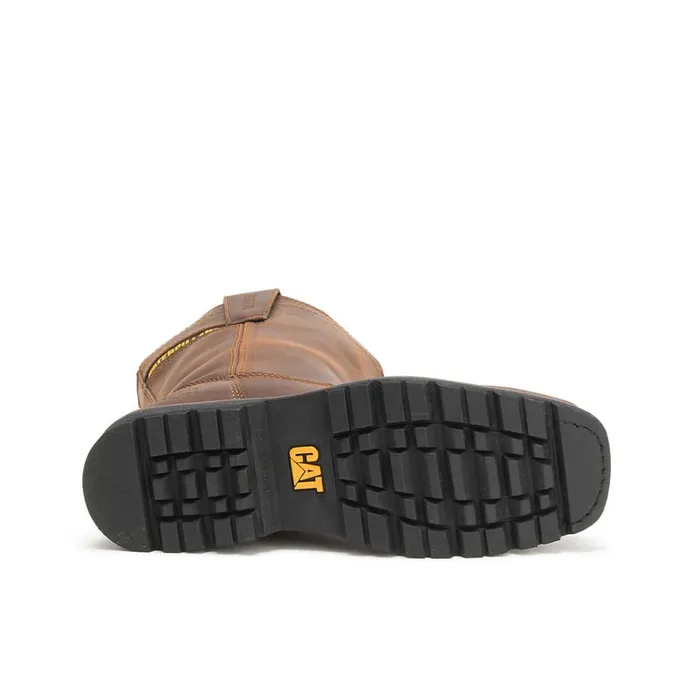 Cat Footwear Steel Toe Men039s Wellston Pull On Steel Toe Work Boot Dark Brown 8211 Men